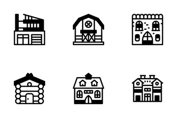 Tipos de casas Paquete de Iconos