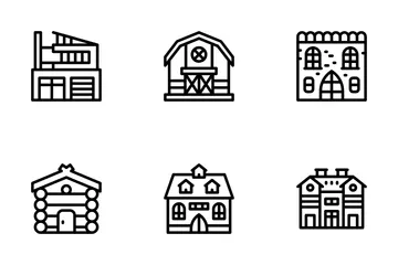 Tipos de casas Paquete de Iconos