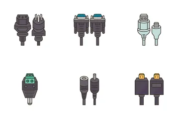 Tipos de conectores Pacote de Ícones