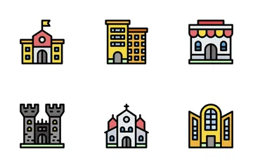 Tipos de edificios Paquete de Iconos