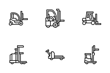 Tipos de empilhadeiras Pacote de Ícones
