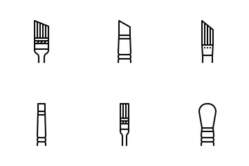 Tipos de pincéis Pacote de Ícones