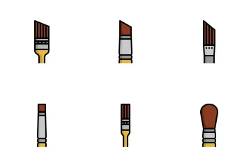 Tipos de pincéis Pacote de Ícones