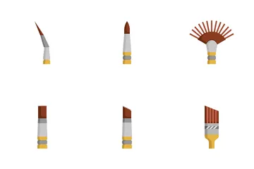 Tipos de pincéis Pacote de Ícones