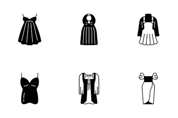 Tipos de vestidos Paquete de Iconos