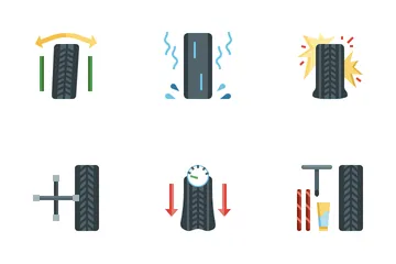 Tire And Wheel Service Icon Pack