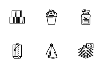Tissue Paper And Napkin Package Icon Pack