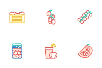 Tomato Natural Bio Ingredient Icon Pack