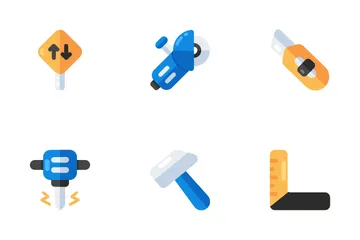 Tools And Road Signs Icon Pack