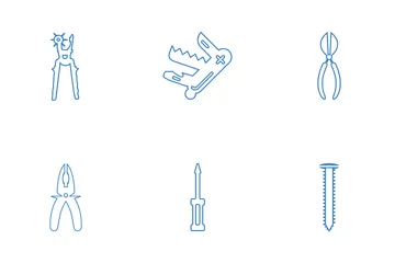 Tools Blue Line Icon Pack