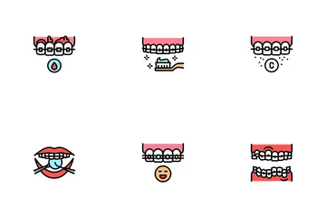 Tooth Braces Accessory Icon Pack