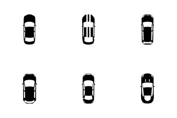 Top View Colorful Cars Icon Pack
