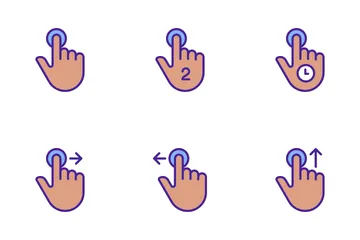 Touch Control Gestures Icon Pack