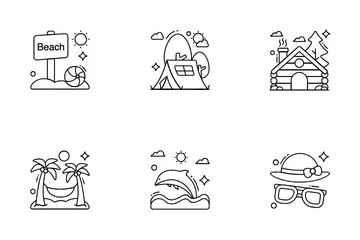 Tourism And Vacations And Holidays Icon Pack