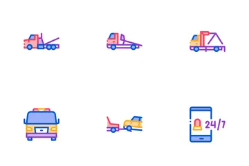 Tow Truck Transport Icon Pack