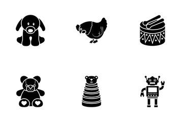 Toys Glyph Icon Pack