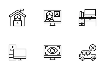 Trabajo remoto Paquete de Iconos
