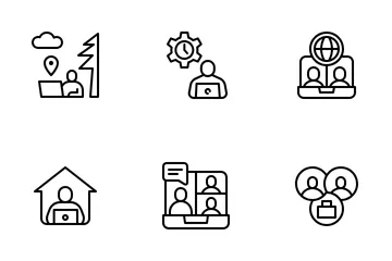 Trabajo remoto Paquete de Iconos