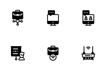 Trabajo remoto Paquete de Iconos