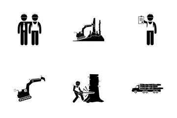 Trabalhador madeireiro Pacote de Ícones