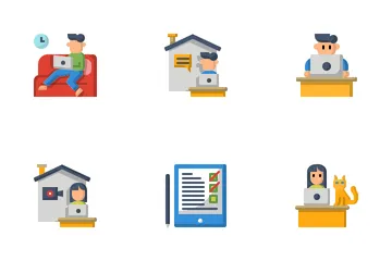 Trabalho a partir de casa Pacote de Ícones
