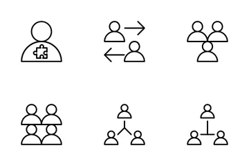 Trabalho em equipe e negócios Pacote de Ícones