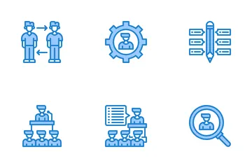 Trabalho em equipe e organização Pacote de Ícones