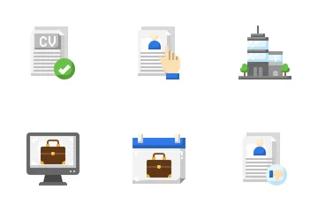Escritório de trabalho e empregos Pacote de Ícones