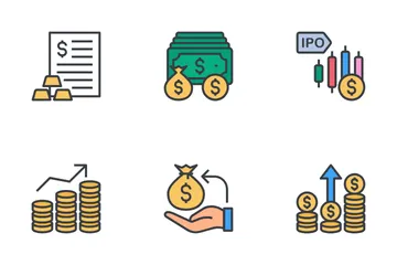 Marché boursier et trading Vol-2 Pack d'Icônes