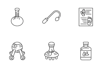 Traditional Massage Tools Icon Pack