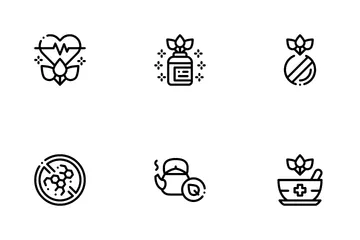 Traditional Naturopathy Medicine Icon Pack