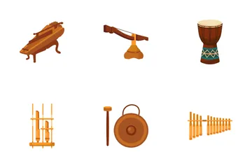 Traditionelle Musik aus Indonesien Symbolpack