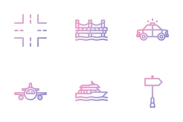 Trânsito e Transporte Pacote de Ícones