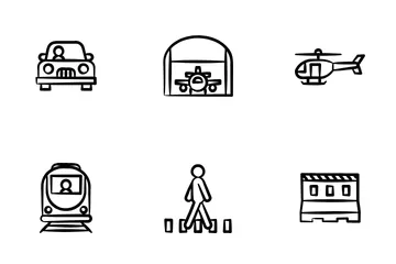 Trânsito e Transporte Pacote de Ícones