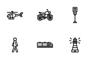 Trânsito e Transporte Pacote de Ícones