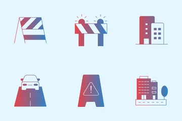 Traffic Safety Signs Icon Pack