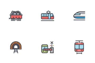 Train And Transportation Icon Pack