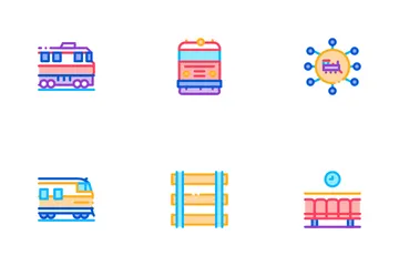 Train Rail Transport Icon Pack