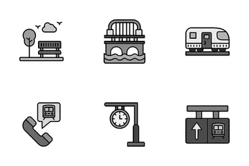 Train Station Icon Pack