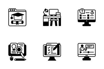 Training Course And Online Education Icon Pack
