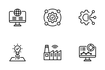 Transformação Digital Empresarial Pacote de Ícones