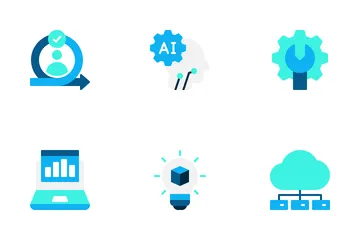 Transformação digital nos negócios Pacote de Ícones