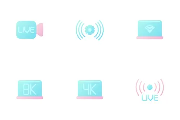 Vídeo transmitido en vivo Paquete de Iconos