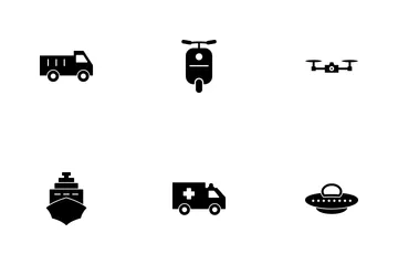 Transport Glyph Icon Pack
