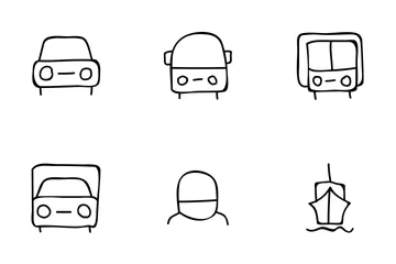 Transport Hand Drawn Doodle Icon Icon Pack