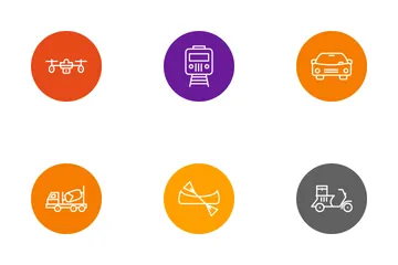 Transport Line Circle Icon Pack