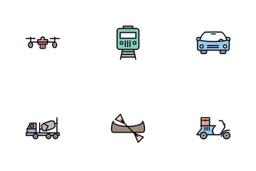 Transport Line Filled Icon Pack