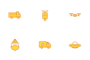Transport Orange Line Icon Pack
