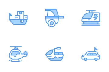 Transport und Fahrzeuge Icon Pack