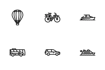 Transport Vehicle And Flying Icon Pack